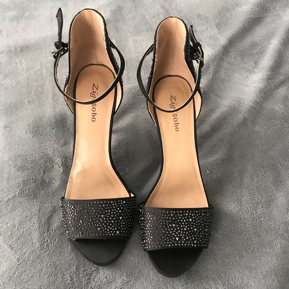 Black Sequin Heels